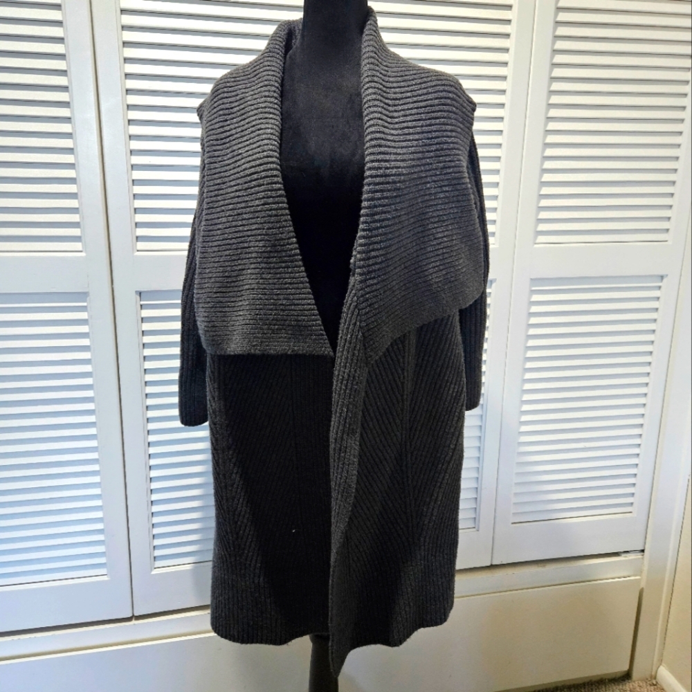 Charcoal Grey Cardigan Coat. Size L